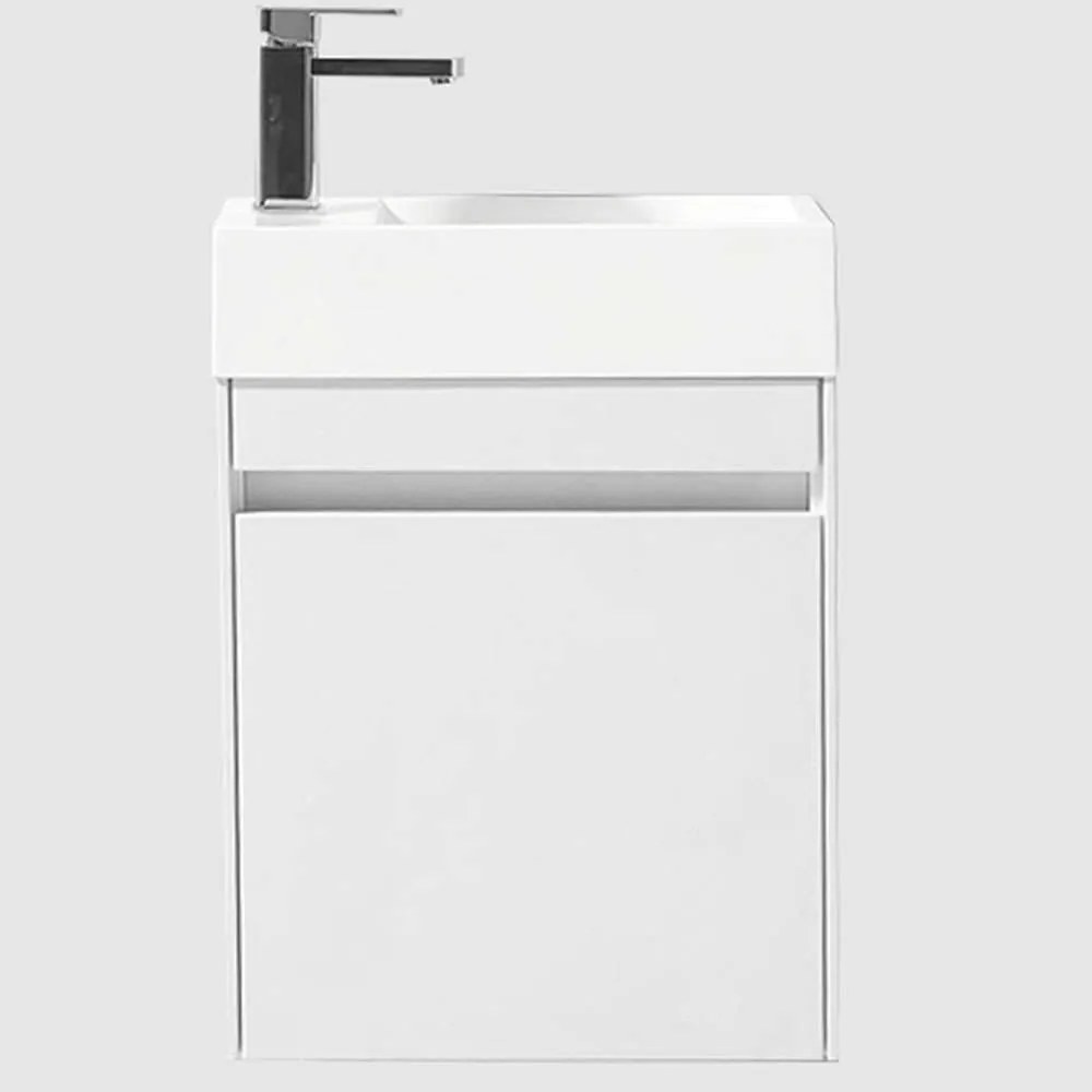 Έπιπλο Μπάνιου Πάγκος Με Νιπτήρα Karen S3BKAR045WH 46x26cm White Polywood,Πορσελάνη