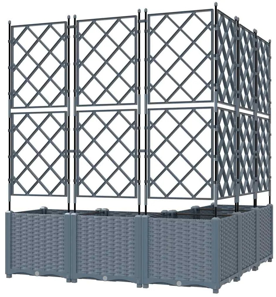 vidaXL Κηποτινάκι με Τρέλα 5 pcs Ανοιχτό γκρι 120 x 120 x 143 εκ. PP