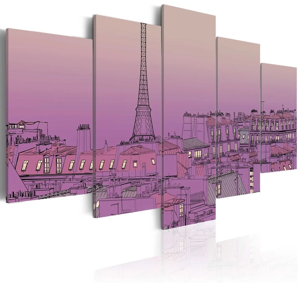 Πίνακας - Lavender sunrise over Paris 200x100