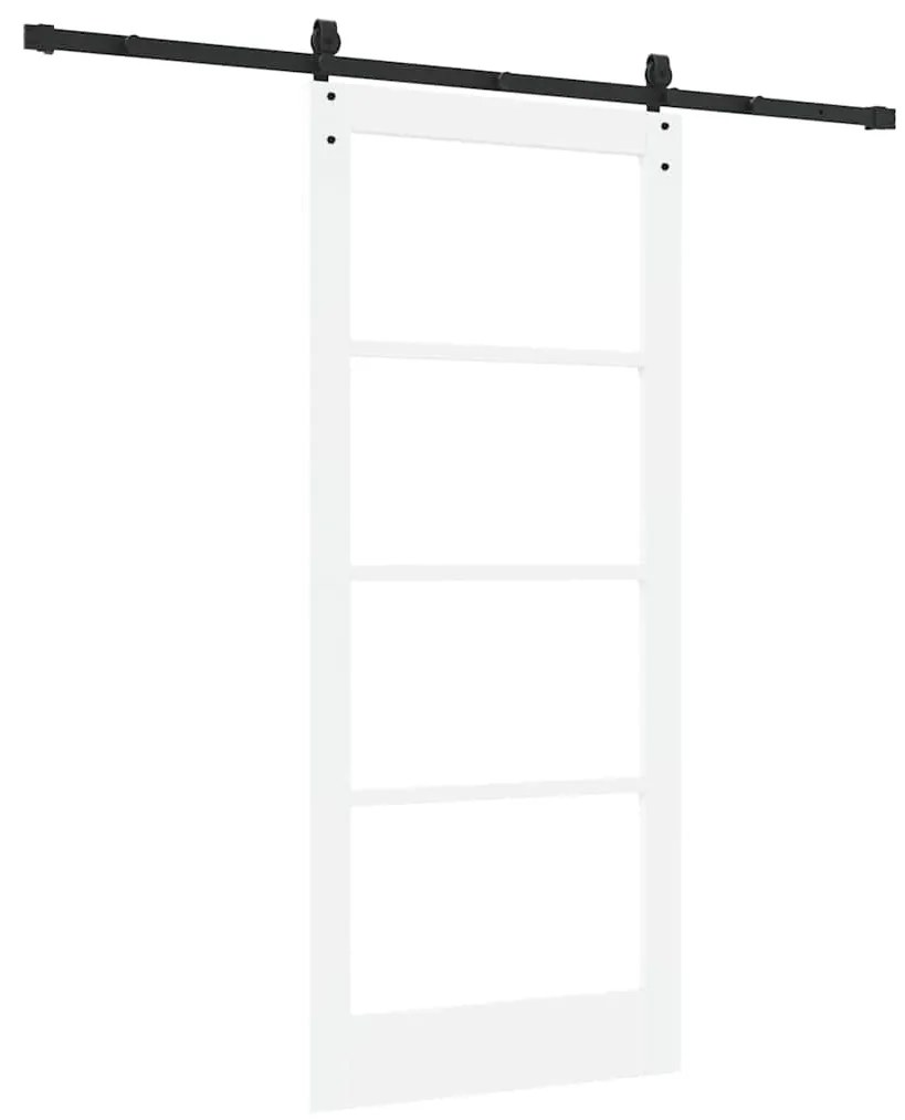 vidaXL Ολισθητή Πόρτα Λευκό 86 x 198.5 cm Ξύλο και μέταλλο