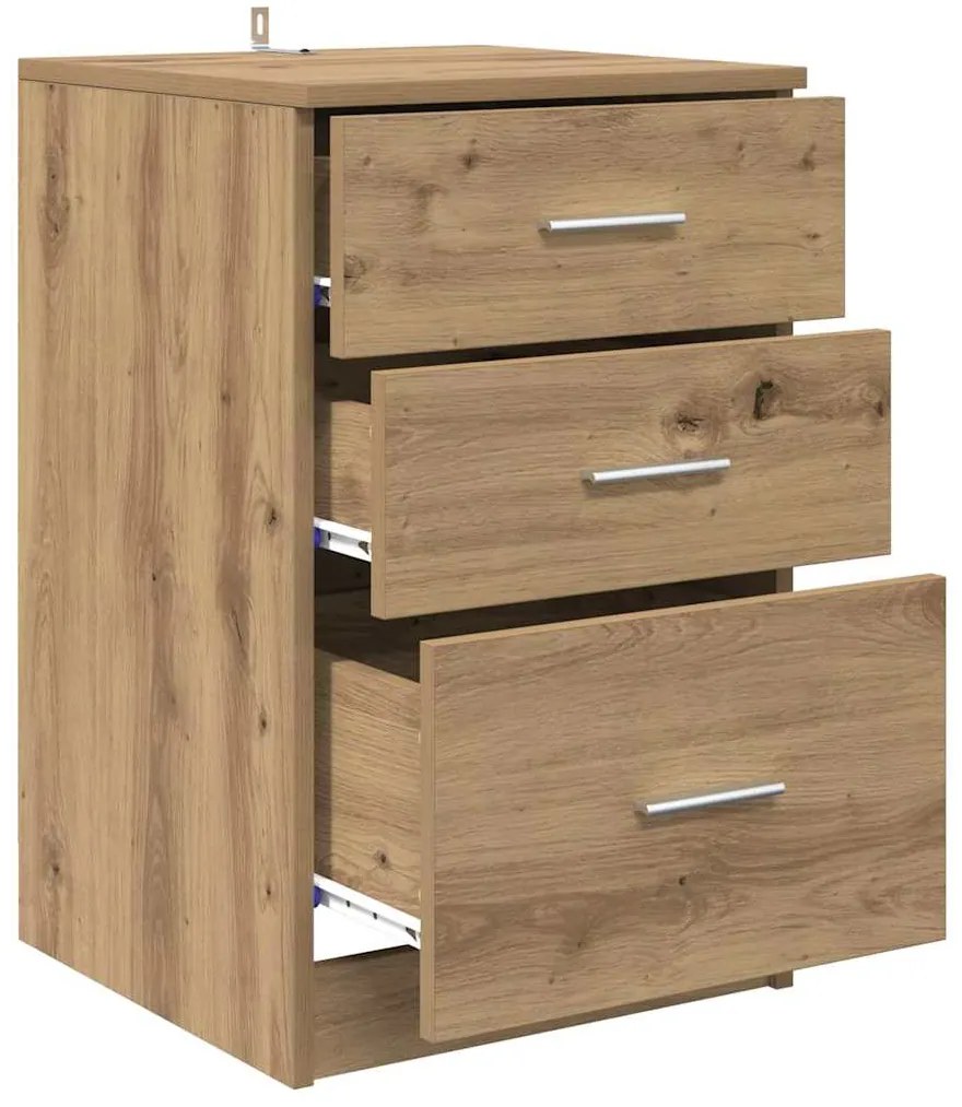 vidaXL Κομοδίνο artisan δρυς 40 x 40 x 63 εκ. Επεξεργασμένο ξύλο