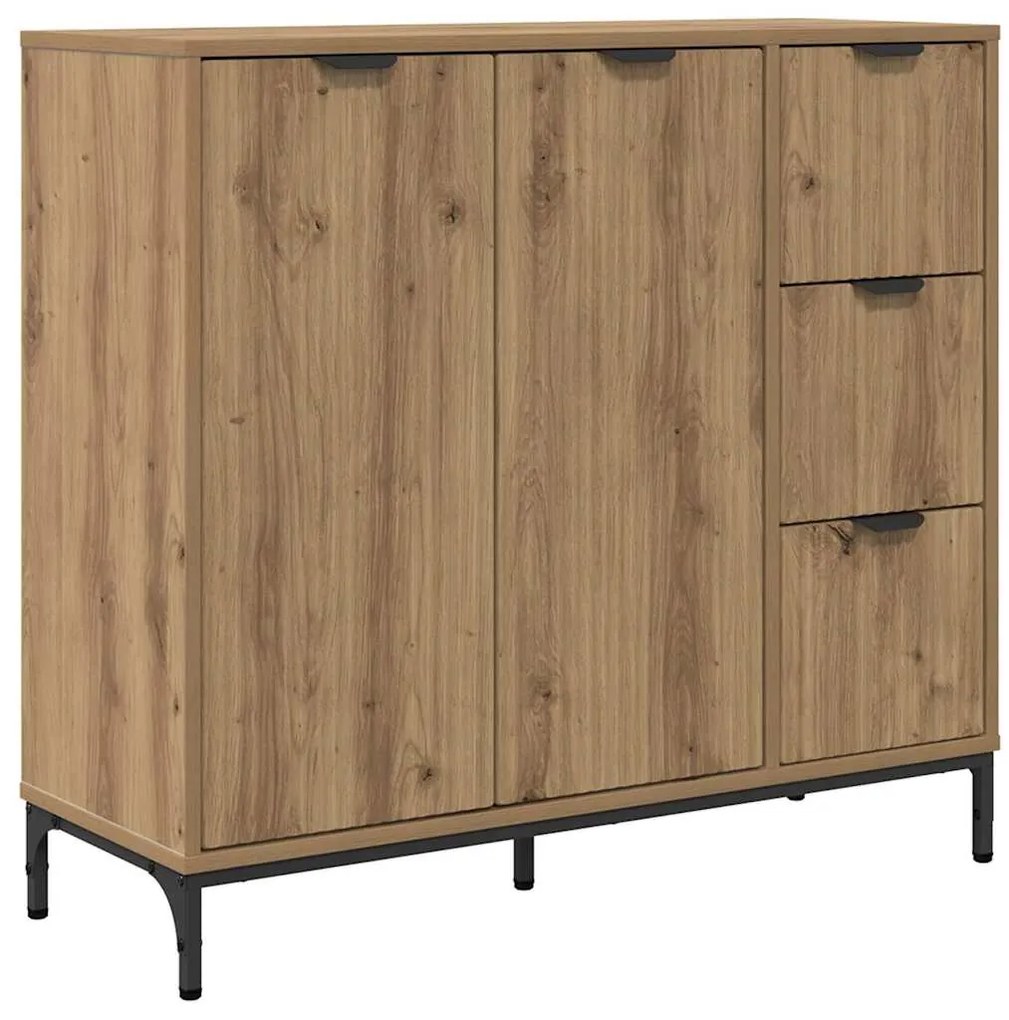 vidaXL Πλαϊνό γραφείο με συρτάρι artisan δρυς 89.5 x 33 x 82 εκ.