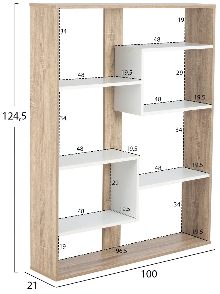 Βιβλιοθήκη Marceline 100Χ21Χ124,5 Λευκό