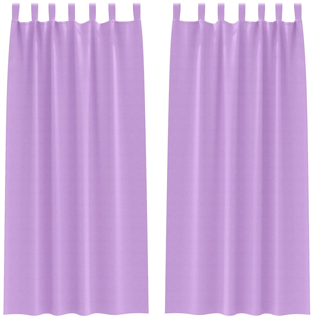 vidaXL Κουρτίνες με κουρτίνες 2 pcs Μοβ 245 x 140 εκ. Πολυεστέρας