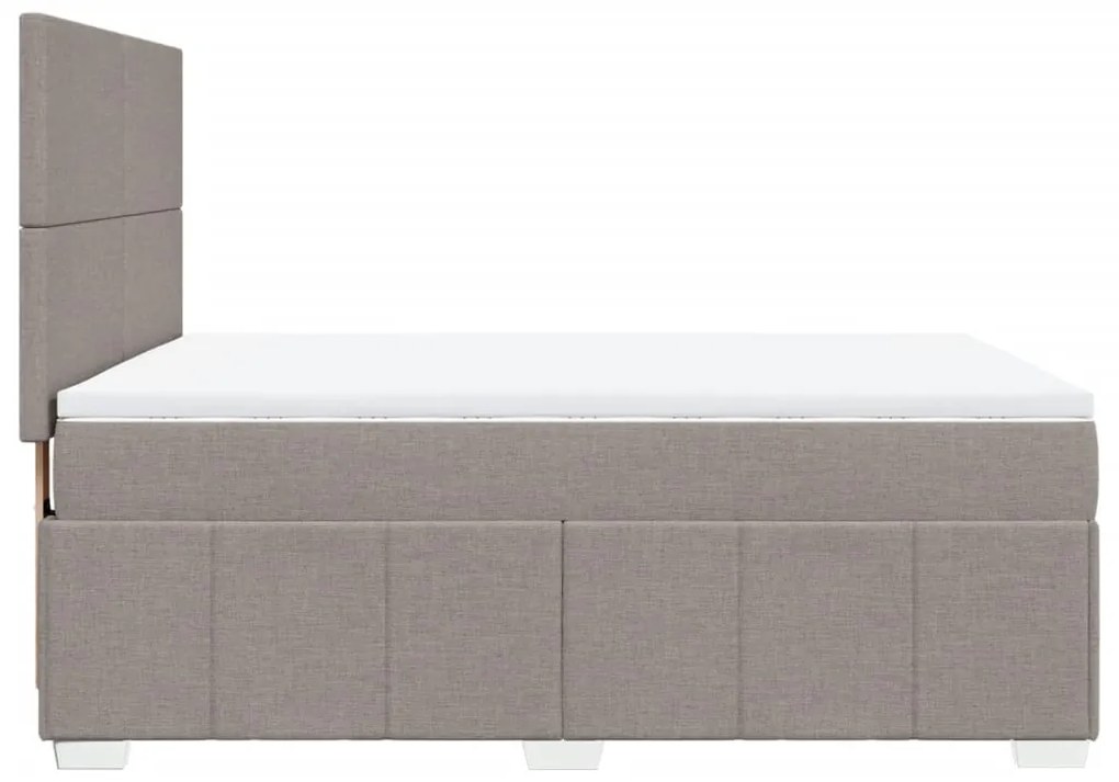 Κρεβάτι Boxspring με Στρώμα Taupe 140x200 εκ. Υφασμάτινο - Μπεζ-Γκρι