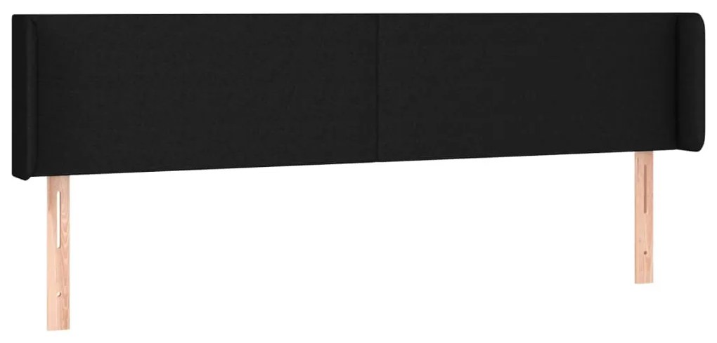 vidaXL Κεφαλάρι Κρεβατιού LED Μαύρο 183x16x78/88 εκ. Υφασμάτινο