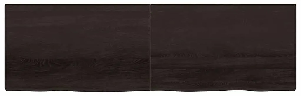vidaXL Ράφι Τοίχου Σκούρο Καφέ 200x60x(2-6) εκ. Επεξ. Μασίφ Ξύλο Δρυός