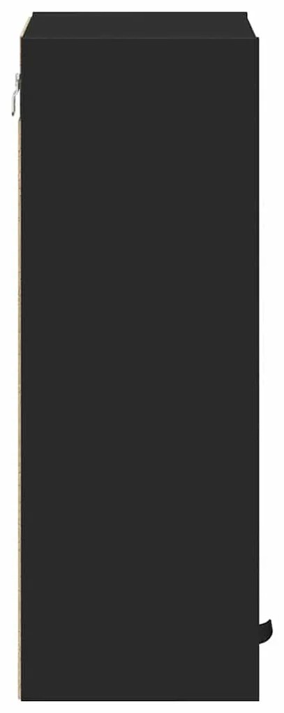 vidaXL Ντουλάπι Μπάνιου Μαύρο 39 x 23.5 x 65 εκ. Επεξεργασμένο ξύλο