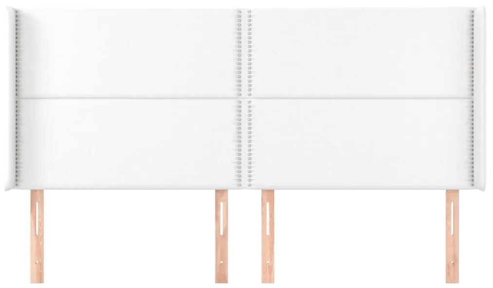 vidaXL Κεφαλάρι με Πτερύγια Λευκό 163x16x118/128 εκ. Συνθετικό Δέρμα