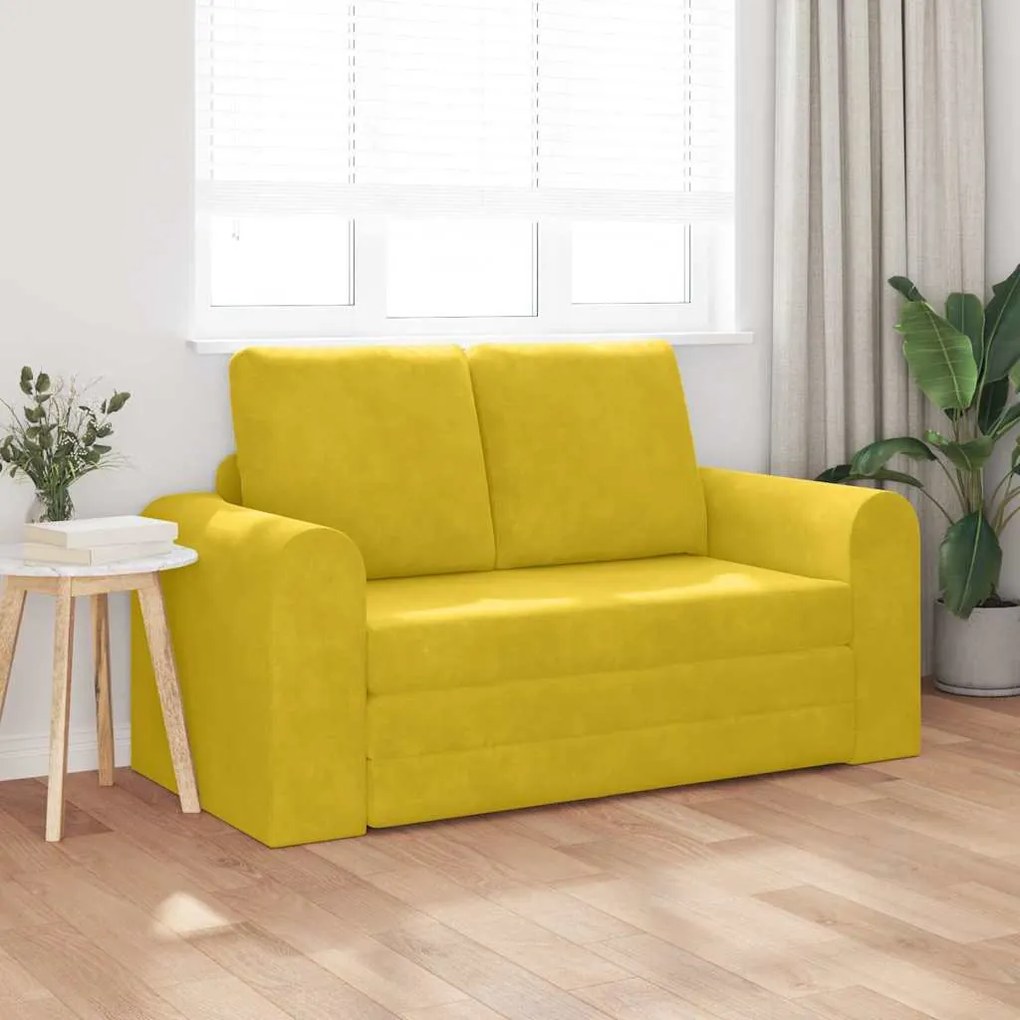vidaXL Κρεβάτι καναπές Κίτρινο 148 x 71 x 83 εκ. Βελούδο