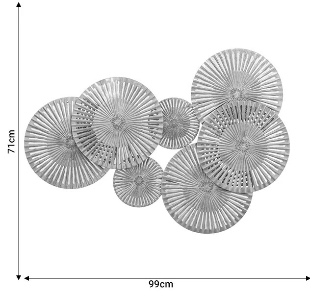 Διακοσμητικό τοίχου Circlie pakoworld χρυσό μέταλλο 99x4x71εκ