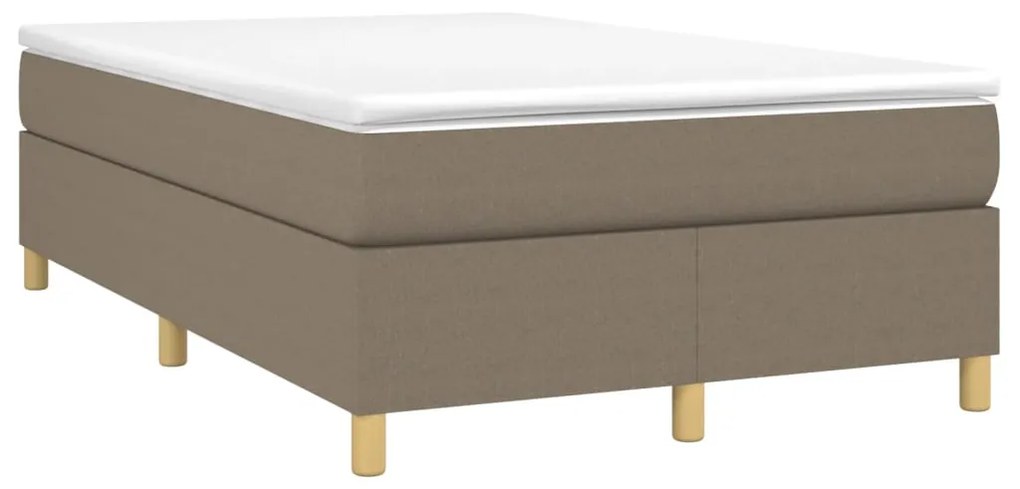 Κρεβάτι Boxspring με Στρώμα Taupe 120x190 εκ. Υφασμάτινο - Μπεζ-Γκρι