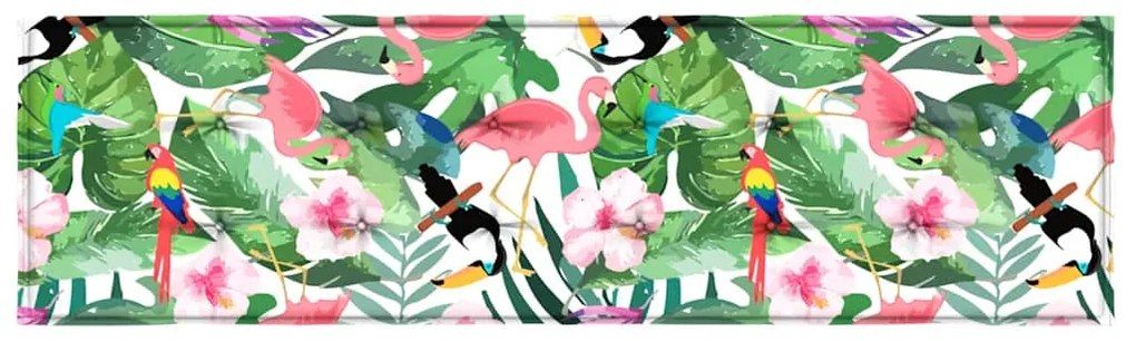 vidaXL Μαξιλάρι Παγκάκι Κήπου Floral Πράσινο και ροζ 180 x 50 x 4 cm