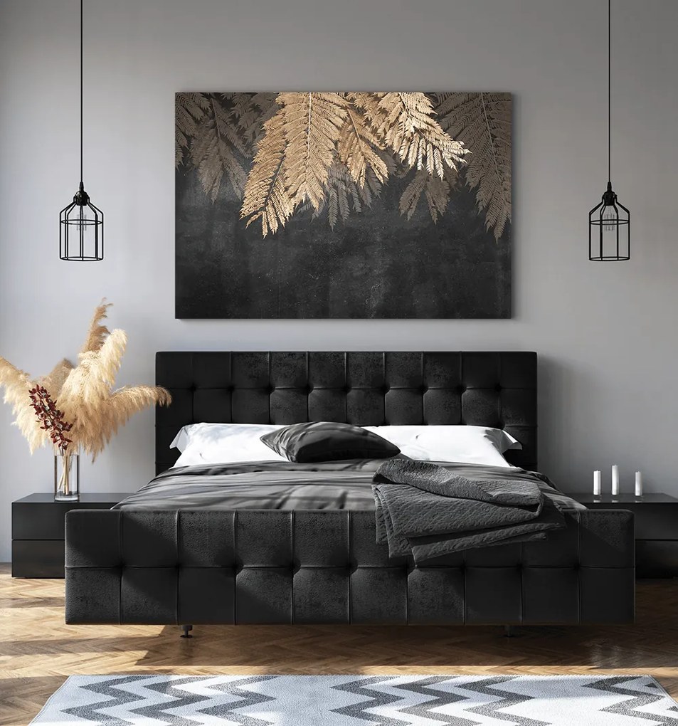 Πίνακας σε καμβά Χρυσά Φύλλα KNV1647 80cm x 120cm