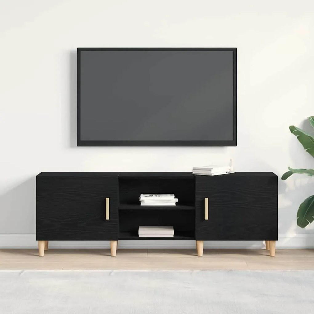 vidaXL Καναπές τηλεόρασης Μαύρη δρυς 150 x 30 x 50 cm