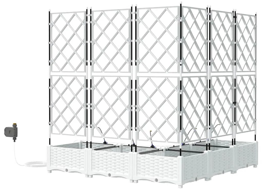 vidaXL Ζαρντινιέρες κήπου Λευκό 120 x 120 x 126 cm Ατσάλι