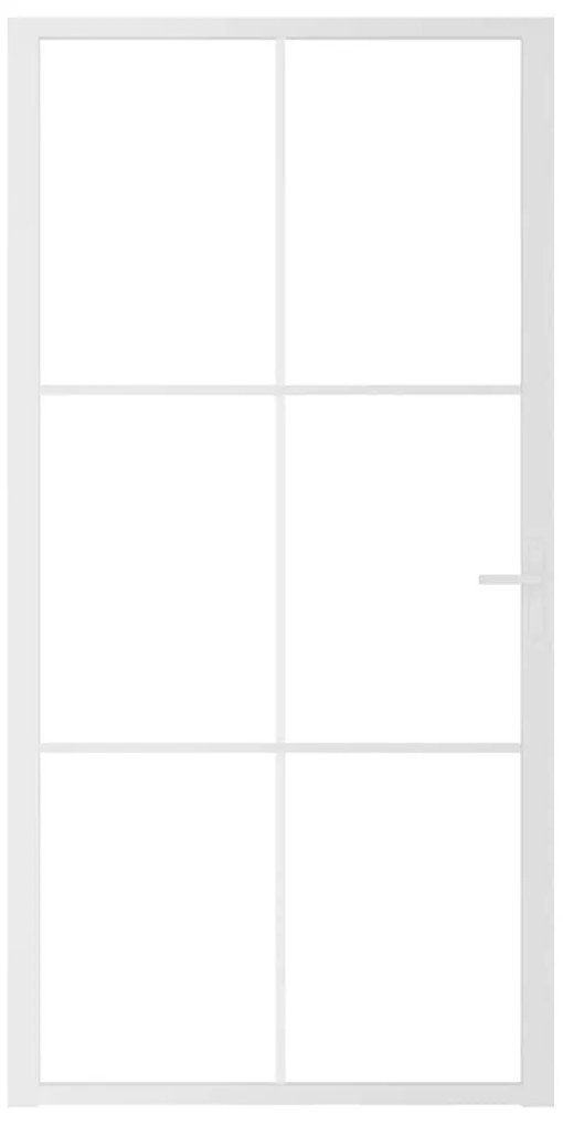 vidaXL Εσωτερική Πόρτα 102,5x201,5 εκ. Λευκή ESG Γυαλί και Αλουμίνιο