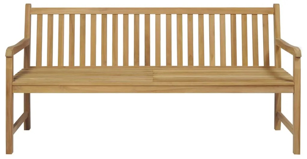 vidaXL Παγκάκι Κήπου 175 εκ. από Μασίφ Ξύλο Teak με Κρεμ Μαξιλάρι