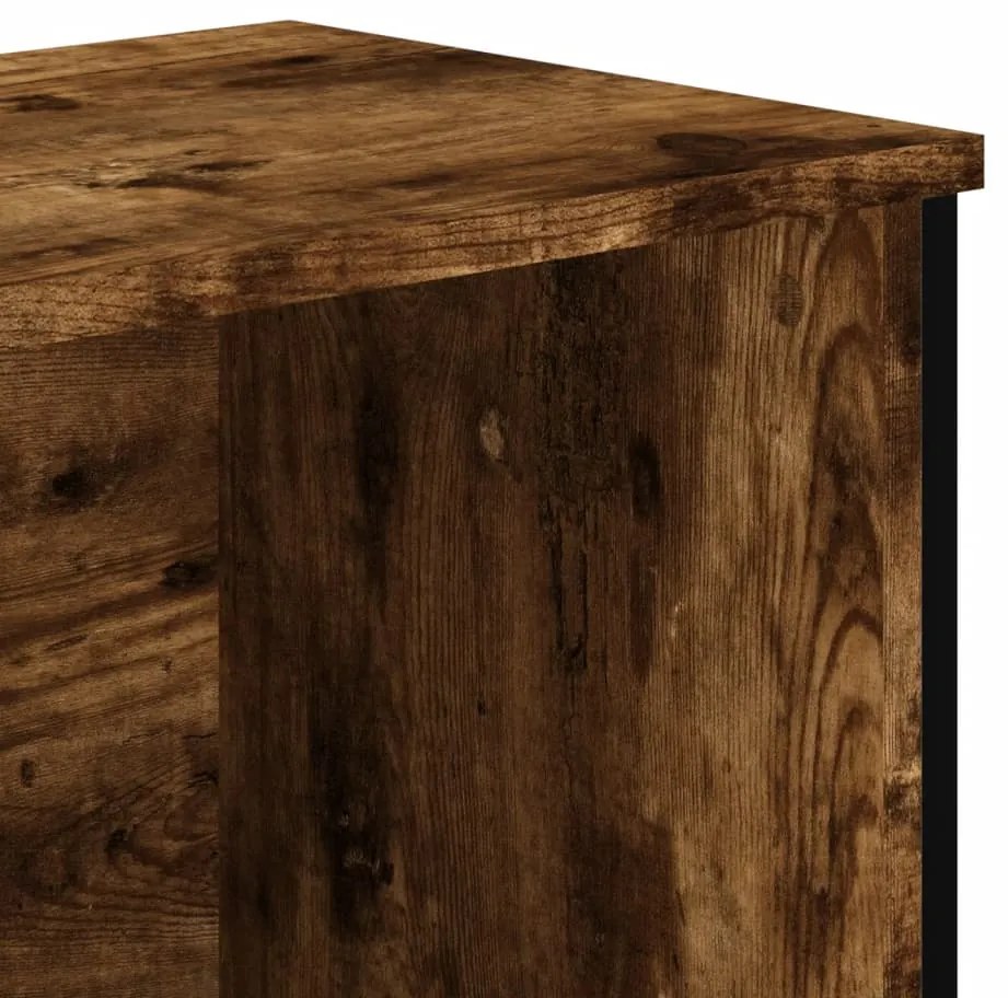 vidaXL Βιβλιοθήκη Καπνιστή Δρυς 50x31x137,5 εκ. από Επεξεργασμένο Ξύλο