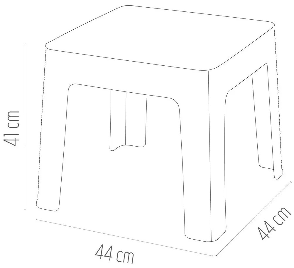Τραπέζι κήπου Raia Χαμηλό PP Rattan Σκούρο Καφέ 44x44x41 εκ. 44x44x41 εκ.