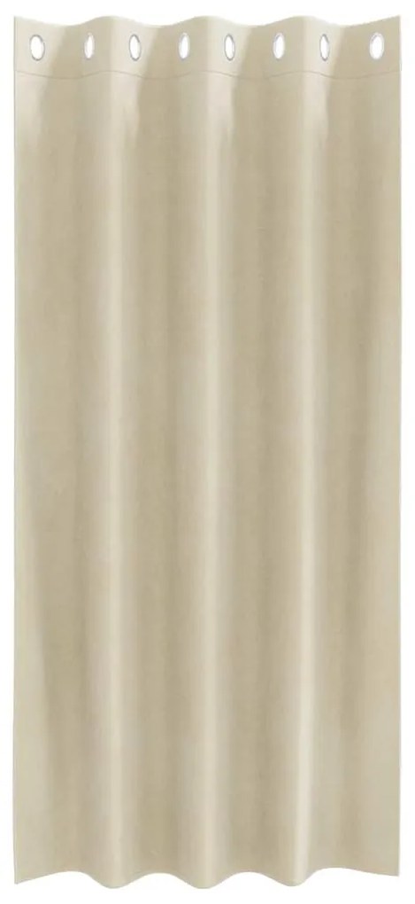 vidaXL Κουρτίνες με κουρτίνες 2 pcs Κρεμ 140 x 175 cm Βελούδο