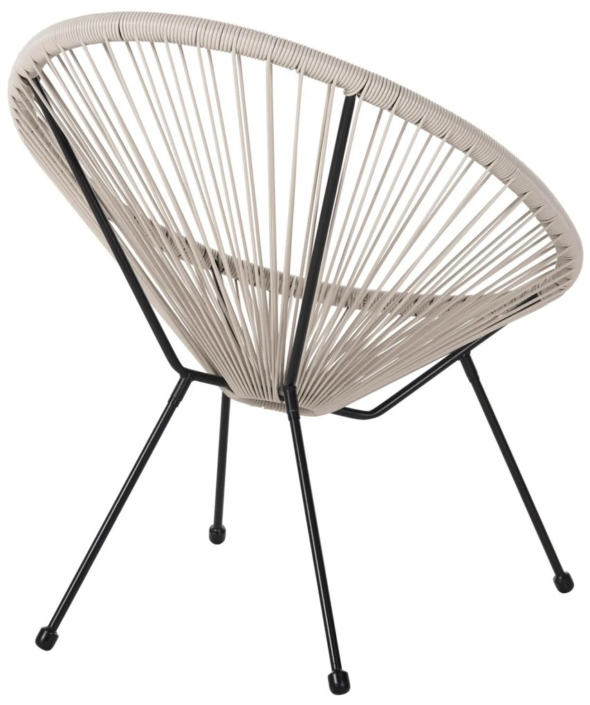 Καρέκλα - Πολυθρόνα ACAPULCO C5872.03 Μεταλλική Μαύρη - Εκρού με Συνθετικό RAttan Τύπου Φωλιά 71x72x80Υεκ. 71x72x80 εκ.
