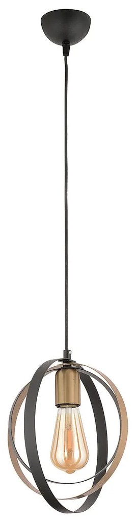 Φωτιστικό Κρεμαστό ArteLibre AVAN Μαύρο Μέταλλο 25x70cm-14780054