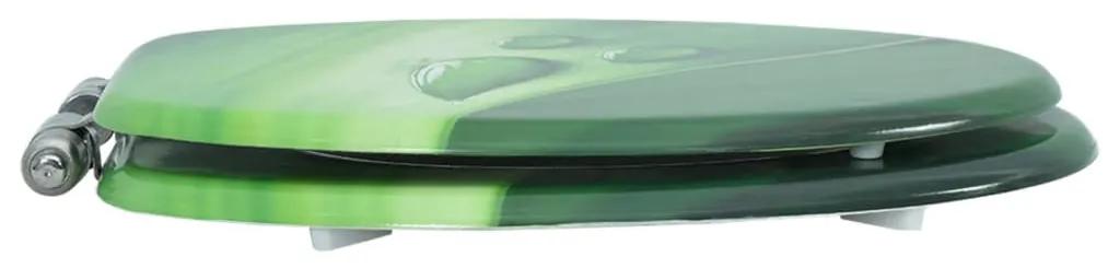 vidaXL Κάλυμμα Λεκάνης Καπάκι Soft Close Σχέδιο Σταγόνες Πράσινο MDF