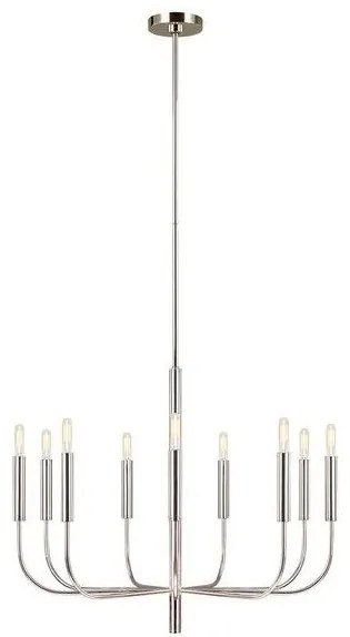 Πολυέλαιος Κρεμαστό Φωτιστικό 9xE14 Brianna Elstead Lighting FE-BRIANNA9-PN Νίκελ Ματ
