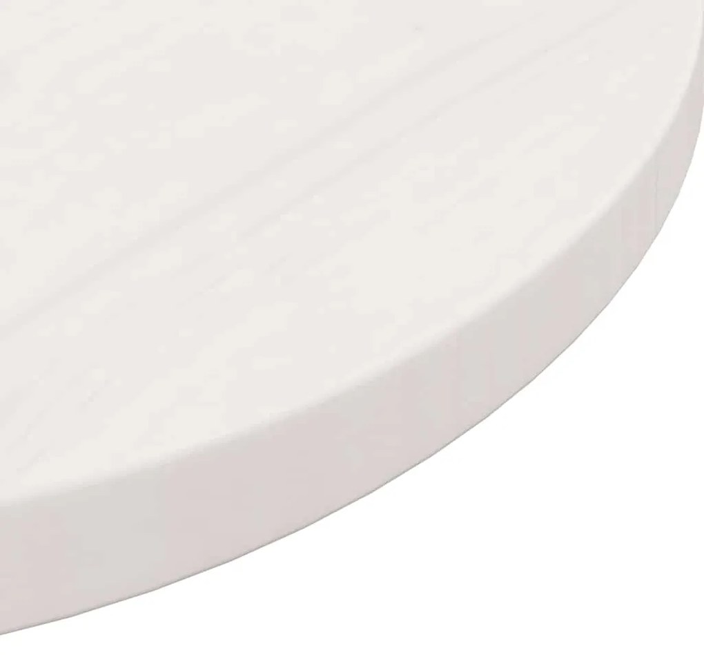 vidaXL Επιφάνεια Τραπεζιού Λευκή Ø50 x 2,5 εκ. από Μασίφ Ξύλο Πεύκου