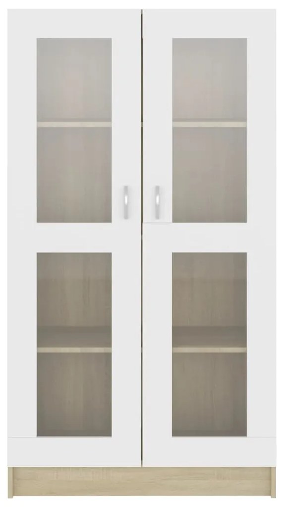 vidaXL Βιτρίνα Λευκό/Sonoma Δρυς 82,5 x 30,5 x 150 εκ. Μοριοσανίδα