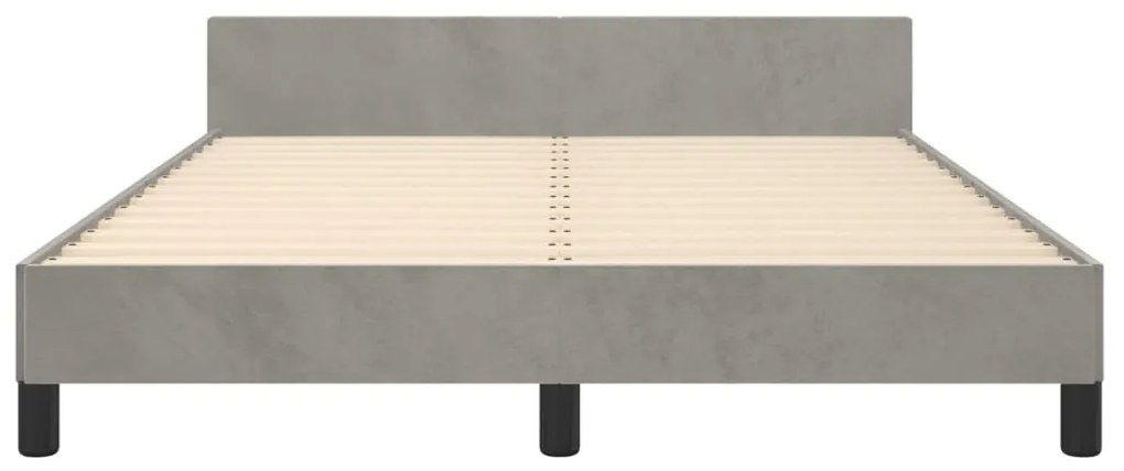 vidaXL Πλαίσιο Κρεβατιού με Κεφαλάρι Αν. Γκρι 140x200 εκ. Βελούδινο
