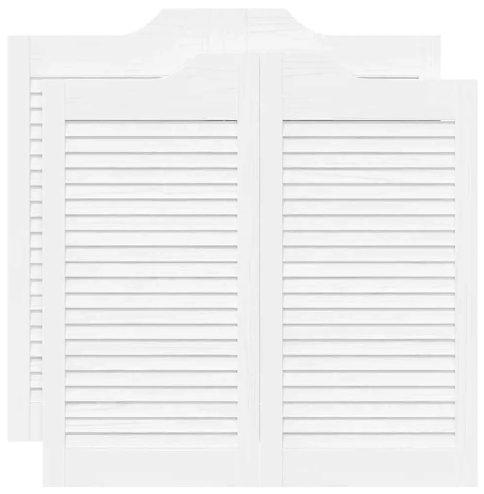 Ανοιγόμενες πόρτες Louvred Design 2 ζευγών Λευκό 80x80 cm 4107137