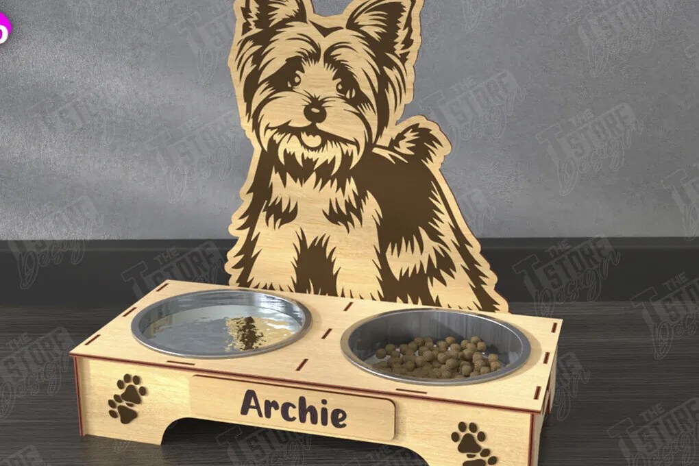 Intra απο ξύλο plywood Χρώμα wenge 3mm-4mm πάχος - Βάση μπολ τροφής για σκύλους | Θήκη για μπολ φαγητού Δίασταση 20x20 cm INTRAFABR-32485897