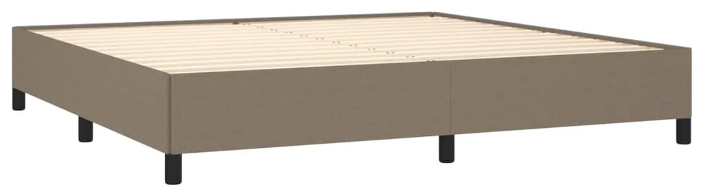 vidaXL Κρεβάτι Boxspring με Στρώμα Taupe 200x200 εκ. Υφασμάτινο