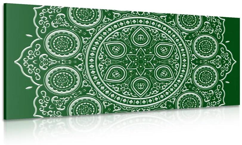 Εικόνα ντελικάτη έθνικ Μάνταλα σε πράσινο σχέδιο - 100x50