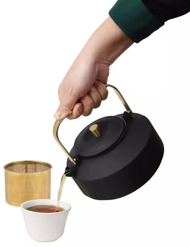 Εγχυτήρας Kinghoff KH 1935, 1 l, Προφίλ στόμιο, Χυτοσίδηρος, Εσωτερικό με εμαγιέ, Μαύρο