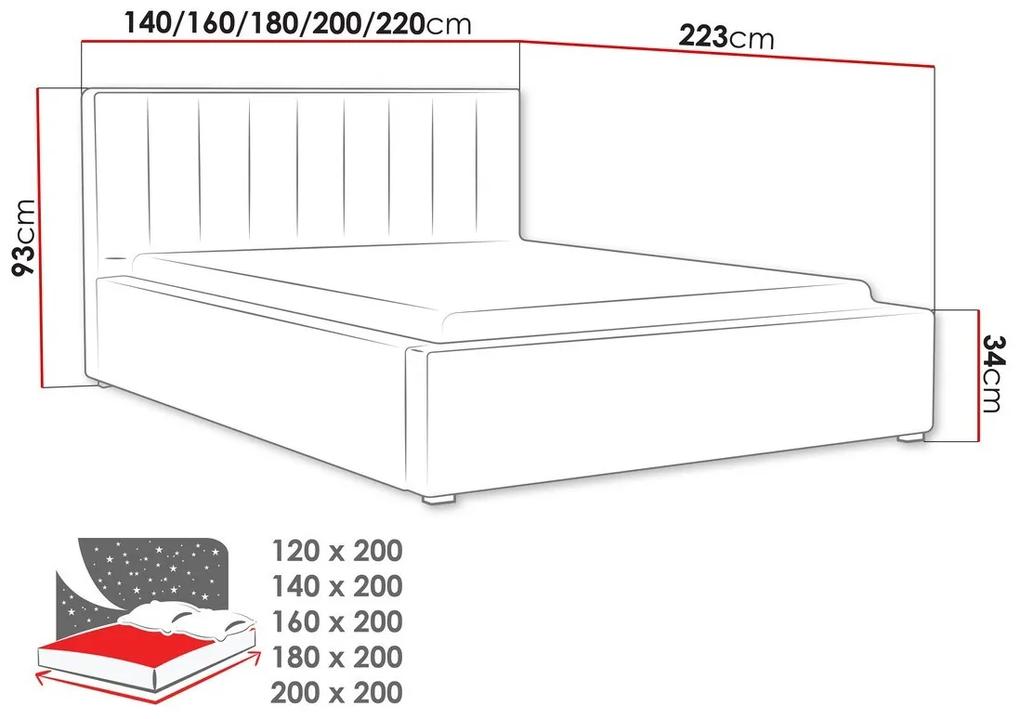 Κρεβάτι Pomona 109, Διπλό, Μπλε, 160x200, Ταπισερί, Τάβλες για Κρεβάτι, 180x223x93cm, 127 kg | Epipla1.gr