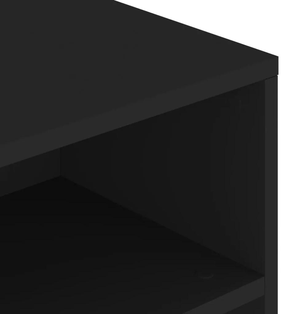 Τραπεζάκι Σαλονιού Μαύρο 90x55x42,5 εκ. Επεξεργασμένο Ξύλο - Μαύρο