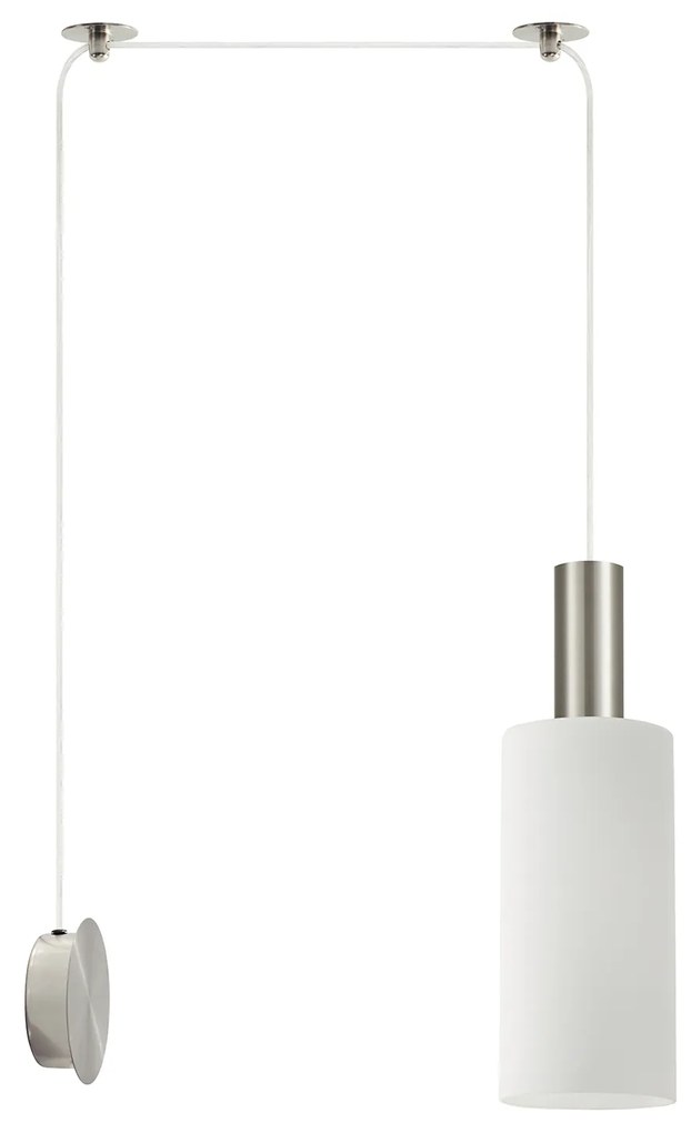 Φωτιστικό Τοίχου - Απλίκα SE21-NM-4-NM1W-GL3 ADEPT TUBE Nickel Matt Wall Lamp White Glass+ - 77-8806 - 51W - 100W - 77-8806