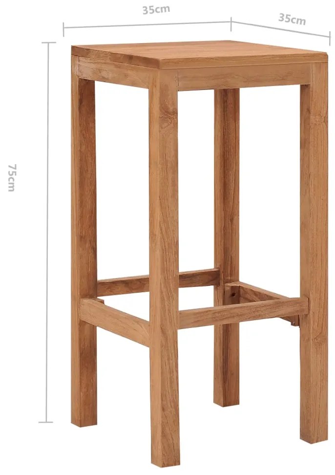 vidaXL Σκαμπό Μπαρ 4 τεμ. από Μασίφ Ξύλο Teak