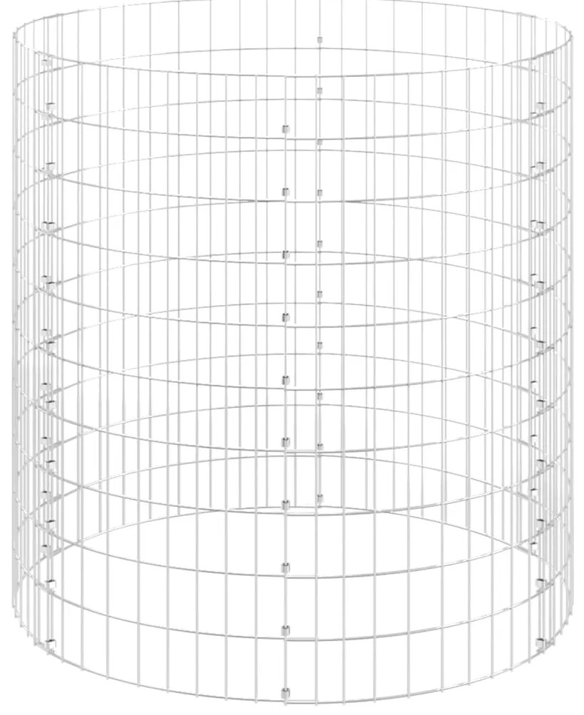 vidaXL Συρματοκιβώτιο-Γλάστρα Στύλος Κυκλική Ø100x100 εκ Γαλβ. Χάλυβας