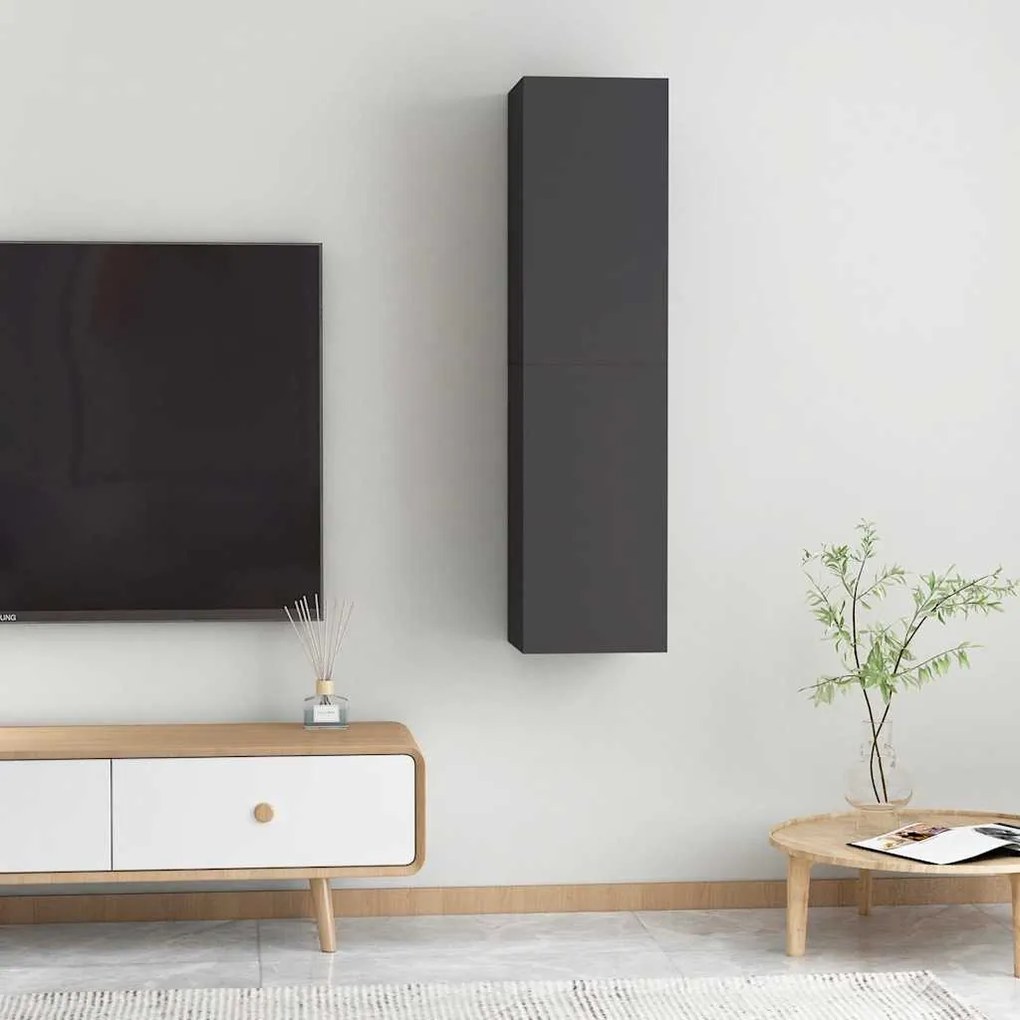 vidaXL Έπιπλα Τηλεόρασης 2 τεμ. Γκρι 30,5 x 30 x 60 εκ. Επεξ. Ξύλο