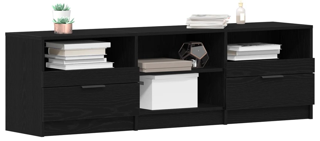 vidaXL Ντουλάπα τηλεόρασης Μαύρο Δρυς 150x33,5x45 εκ Επεξεργασμένο ξύλο