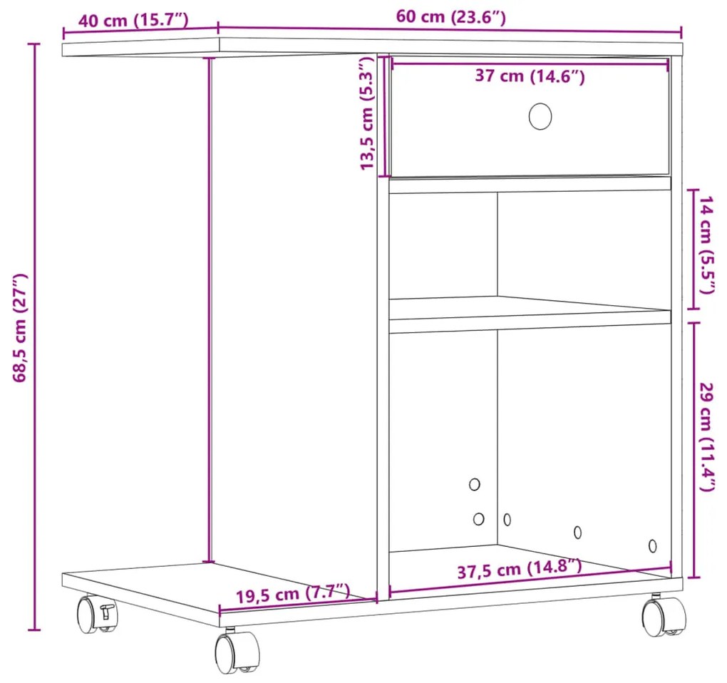 ΒΑΣΗ ΕΚΤΥΠΩΤΗ ΜΕ ΡΟΔΕΣ ΓΚΡΙ ΣΚΥΡ. 60X40X68,5 ΕΚ. 840642