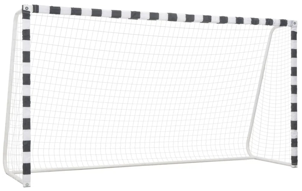 vidaXL Τέρμα Ποδοσφαίρου Ασπρόμαυρο 300 x 160 x 90 εκ. Μεταλλικό