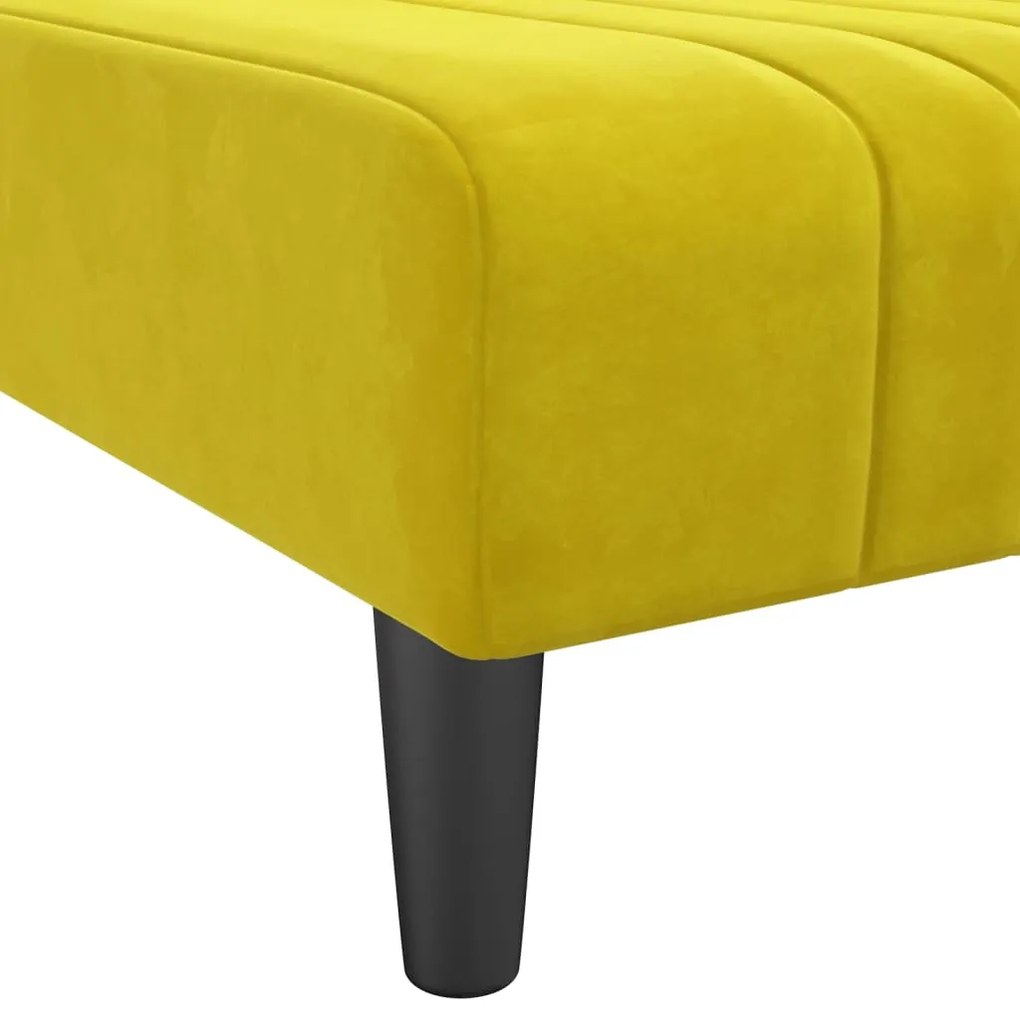 Καναπές Κρεβάτι Γωνιακός Κίτρινος 260 x 140 x 70 εκ. Βελούδινος 3157246