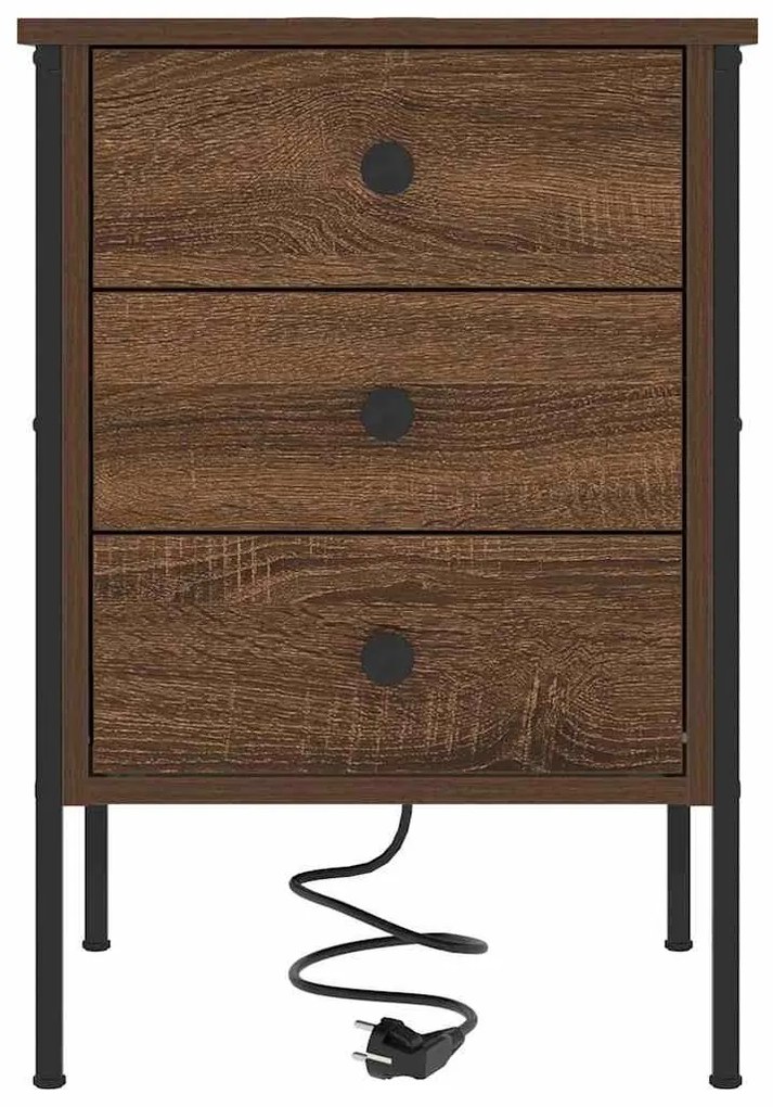 vidaXL Κομοδίνο 2 pcs Καφέ δρυς 42 x 41 x 61 εκ Επεξεργασμένο ξύλο