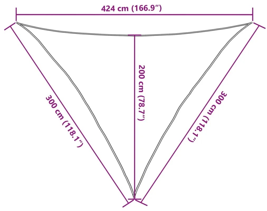 Σκίαστρο Ιστιοπλοΐας Αν. Γκρι 3x3x4,24μ. 100%Πολυεστέρας Oxford - Γκρι