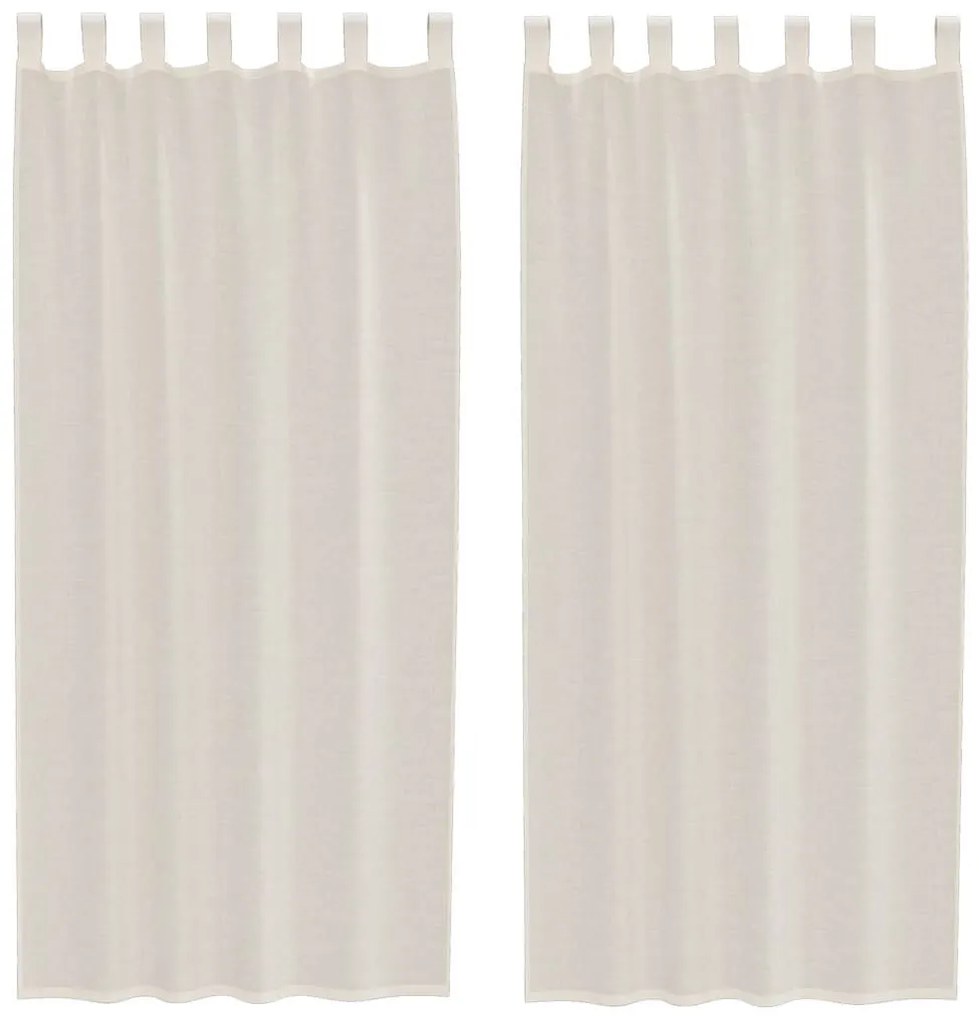 vidaXL Κουρτίνες Voile με Καρτέλα Κορυφή 2 τεμάχια Κρεμ